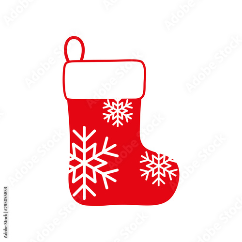 Christmas or New Year boot for gifts, sock vector