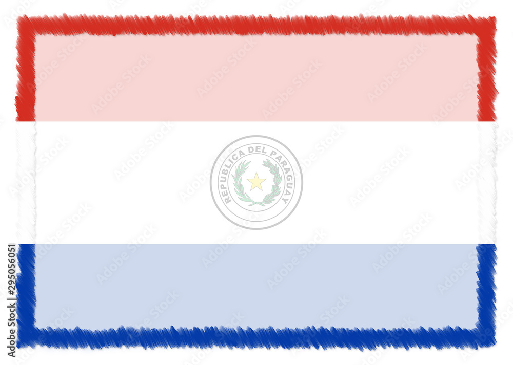 Obraz premium Border made with Paraguay national flag.