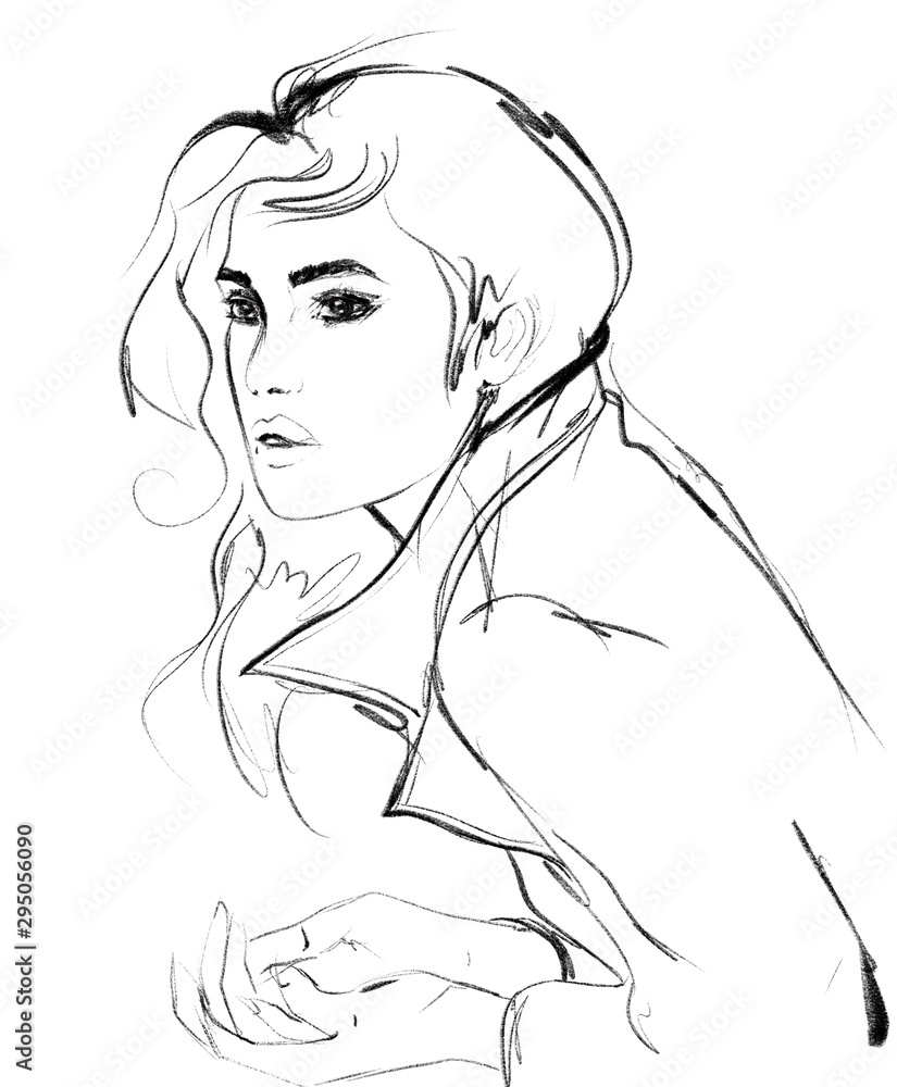 fashion illustration woman portrait sketch fashion illustration woman portrait sketch