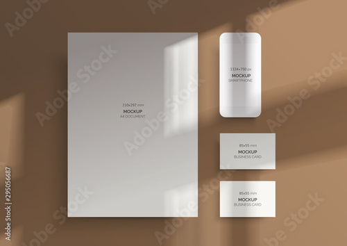 Branding Mockups. Natural lighting shadows overlay