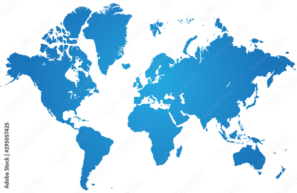 Obraz premium Pełna dokładna wektorowa mapa świata