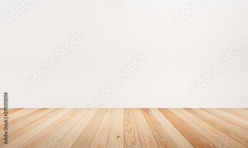 Empty top wooden table and cement wall background. Empty ready for your product display or montage. illustration 3D rendering © tuiafalken