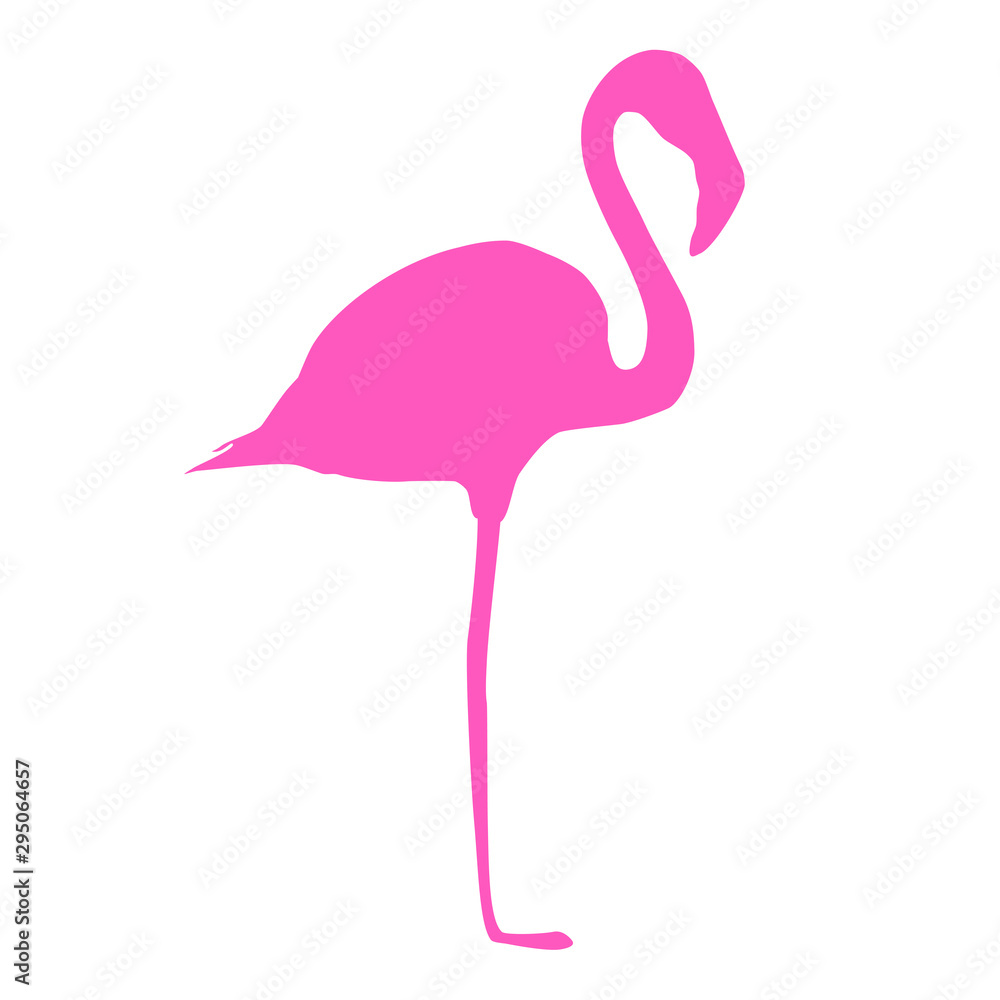 Naklejka premium Pink Flamingo silhouette icon isolated on white background, vector eps 10