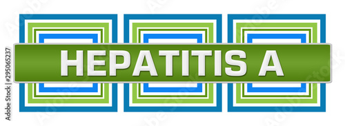 Hepatitis A Green Blue Border Squares Horizontal 