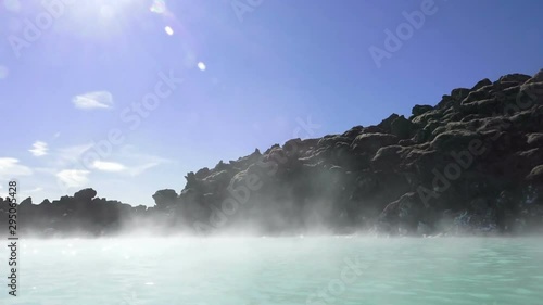 Magic view of blue lagoon in Southern Peninsula, Reykjanes, Iceland