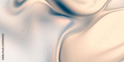 Glamour waves background. Smooth pearl texture. 3D rendering abstraction. Fluid organic shape