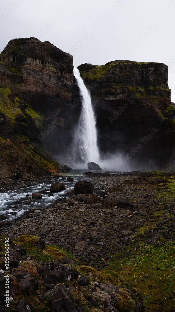 Fototapeta premium Haifoss waterfall, Iceland - one of the tallest and most magnificent waterfalls located in the south of Iceland