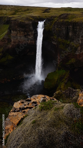 Haifoss waterfall  Iceland - one of the tallest and most magnificent waterfalls located in the south of Iceland