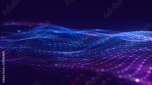 Abstract polygonal space low poly dark background with connecting dots and lines. Connection structure. Science background. Futuristic polygonal background. Triangular background. Wallpaper. Business