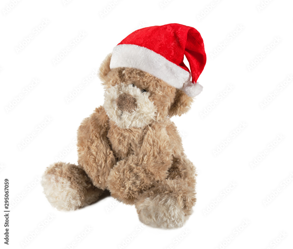 teddy bear with santa hat