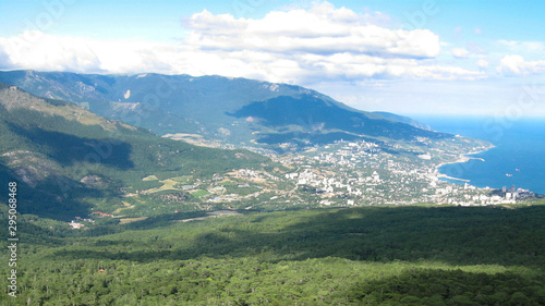 View of Yalta in Crimea from Ai-Petri rock, black sea