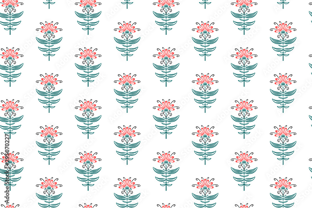 Cute floral seamless pattern. Hand drawn pattern Cute floral seamless pattern. Hand drawn pattern