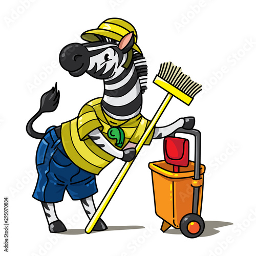 Zebra zoo keeper. Animal ABC Alphabet Z