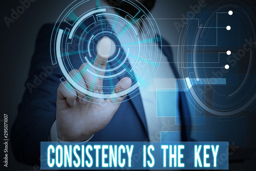 Tableau sur toile Handwriting text writing Consistency Is The Key