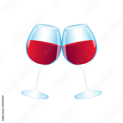 Two glasses of red vine isolated on the white background