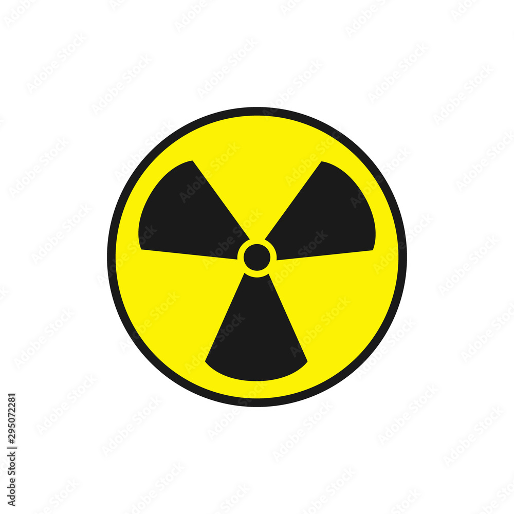 Radioactive yellow sign isolated on the white background Radioactive yellow sign isolated on the white background