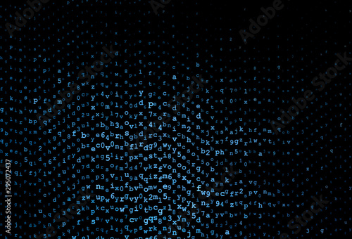 Dark BLUE vector texture with ABC characters.