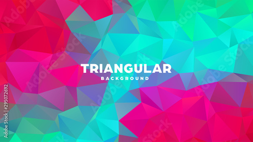 Triangle polygonal abstract geometric background. Colorful gradient design. Low poly shape banner. Vector illustration.
