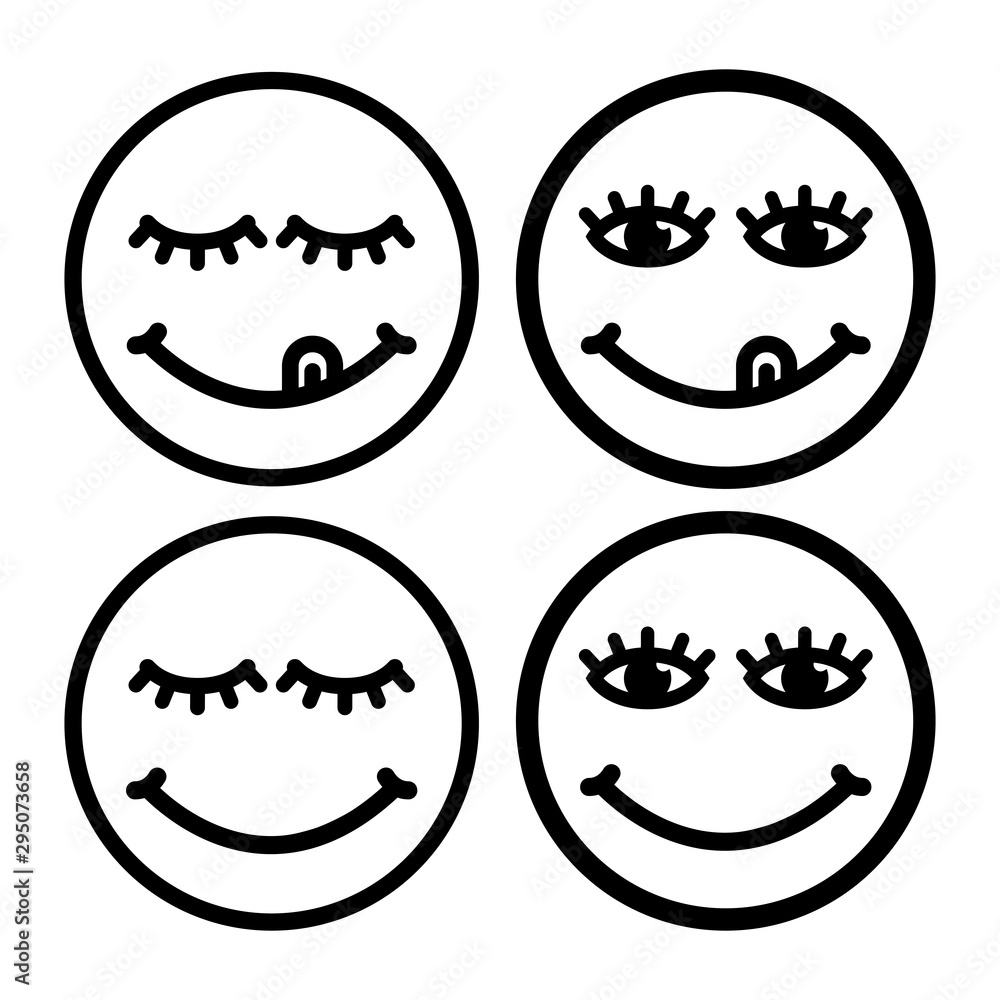 Obraz premium Face smile delicious vector icon