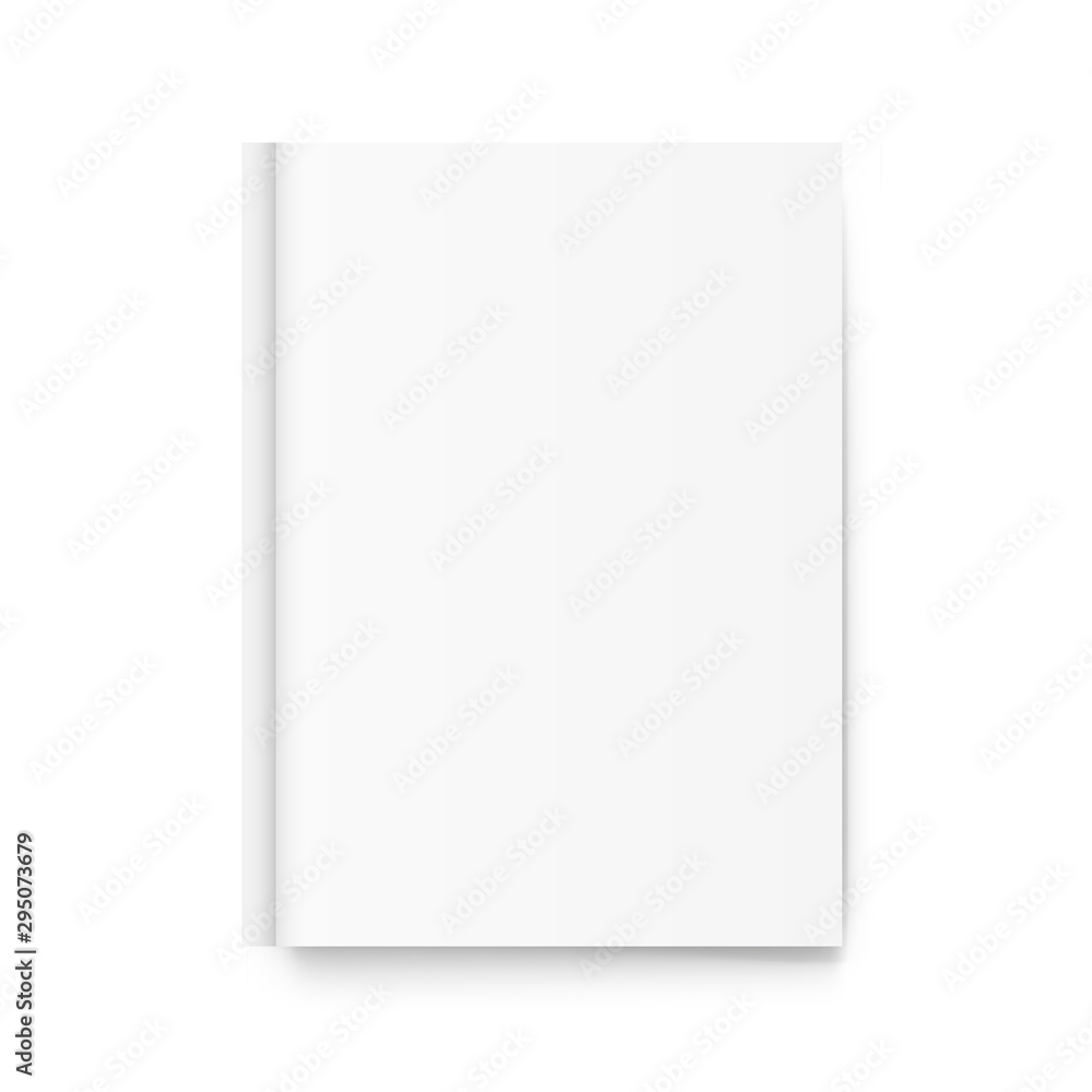 Blank book cover vector illustration. Empty book on white background