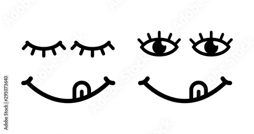 Face smile delicious vector icon