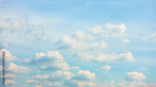 Fototapeta Naklejka Na Ścianę i Meble -  Panoramic view of  light blue sky with clouds