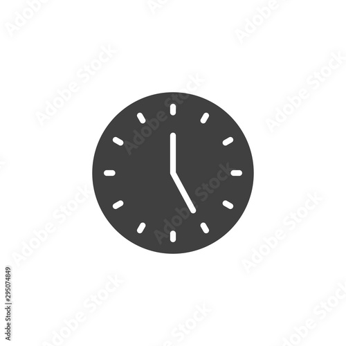 Five o'clock vector icon. filled flat sign for mobile concept and web design. Clock time glyph icon. Symbol, logo illustration. Vector graphics photo