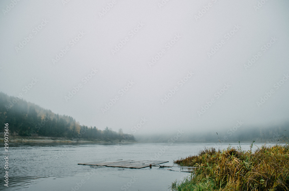 autumn fog on the river