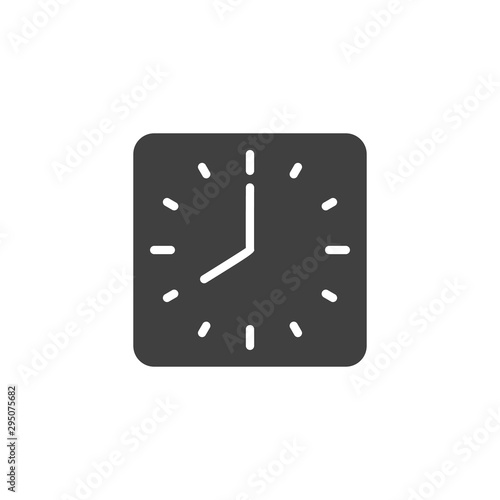 Wall clock vector icon. filled flat sign for mobile concept and web design. Square clock glyph icon. Time symbol, logo illustration. Vector graphics