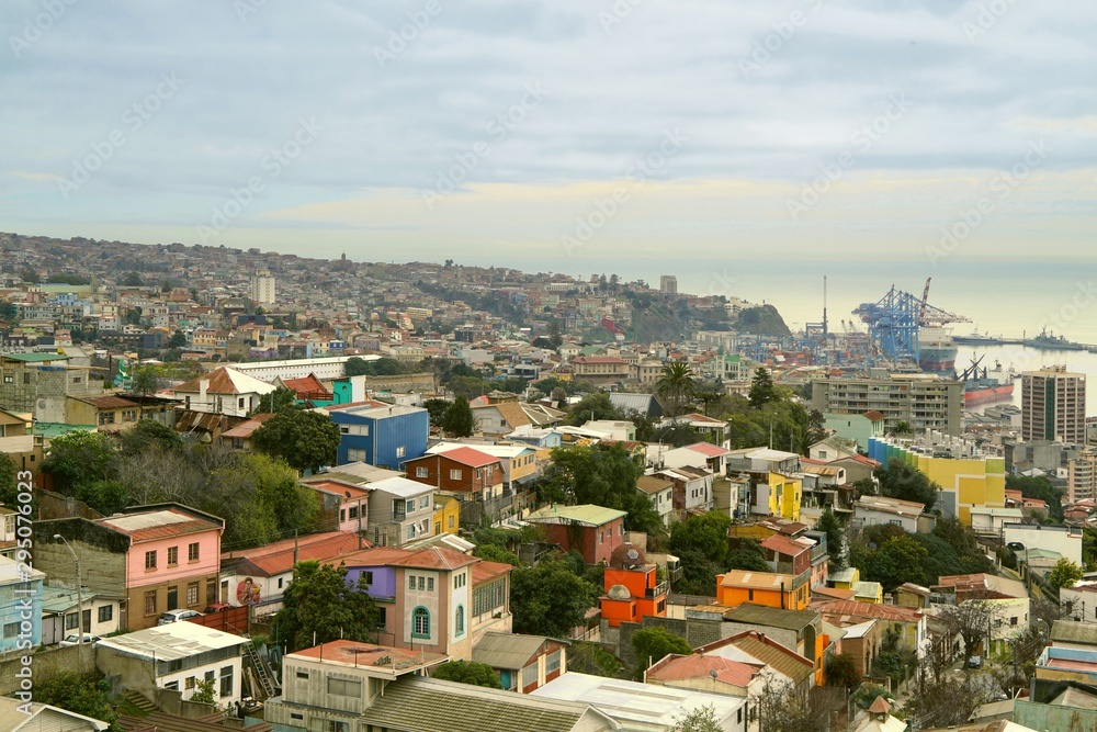 Valparaíso in Chile at the Pacific coast