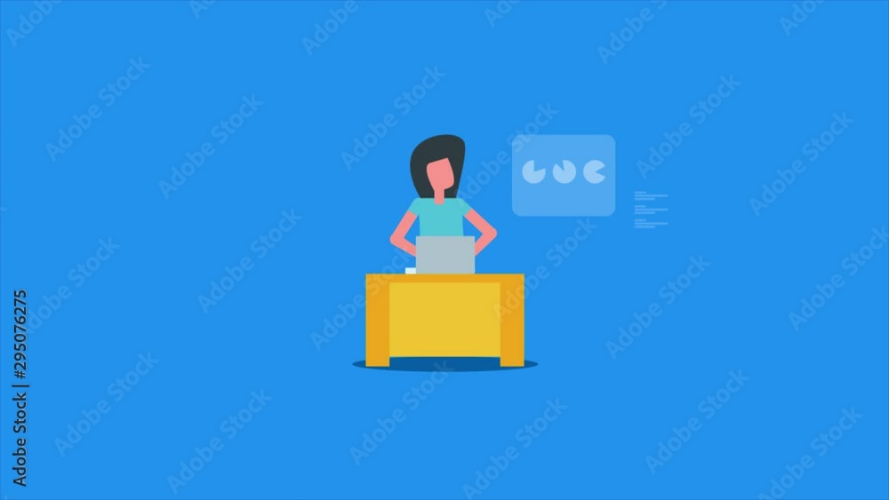 Woman analyzing business data, statistic, marketing, kpi, data analysis concept. Video animation clip. Woman analyzing business data, statistic, marketing, kpi, data analysis concept. Video animation clip.