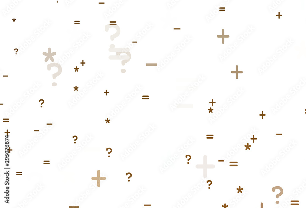 Light Orange vector pattern with Digit symbols. Light Orange vector pattern with Digit symbols.