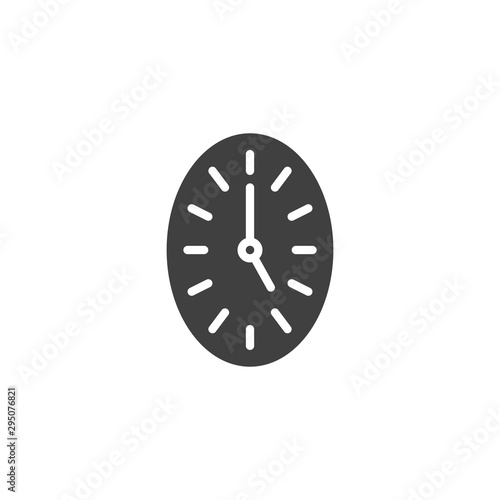 Oval clock vector icon. filled flat sign for mobile concept and web design. Wall clock time glyph icon. Symbol, logo illustration. Vector graphics