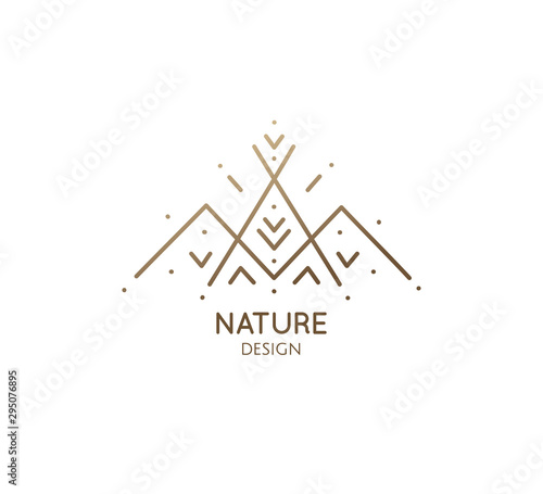 Minimal logo camping tent in nature