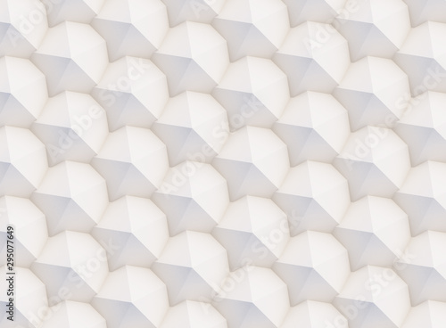 Fototapeta Naklejka Na Ścianę i Meble -  3D pattern made of white and beige geometric shapes, creative background or wallpaper surface made of light and shadow. Futuristic seamless decorative abstract texture design, simple graphic elements