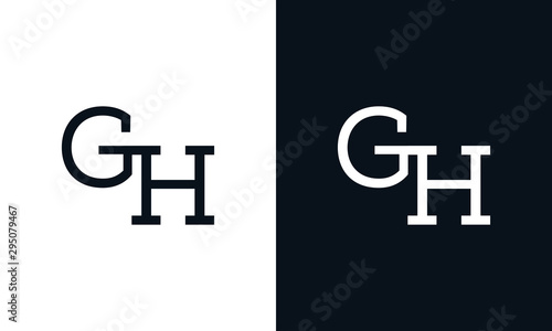 Minimalist line art letter GH logo. This logo icon incorporate with two letter in the creative way.