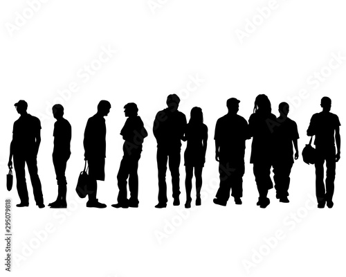 Big crowds people on white background