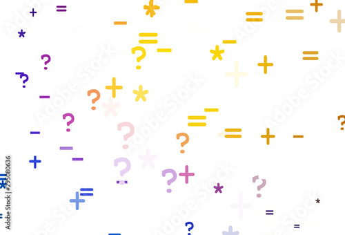 Light Blue, Red vector background with arithmetic signs.