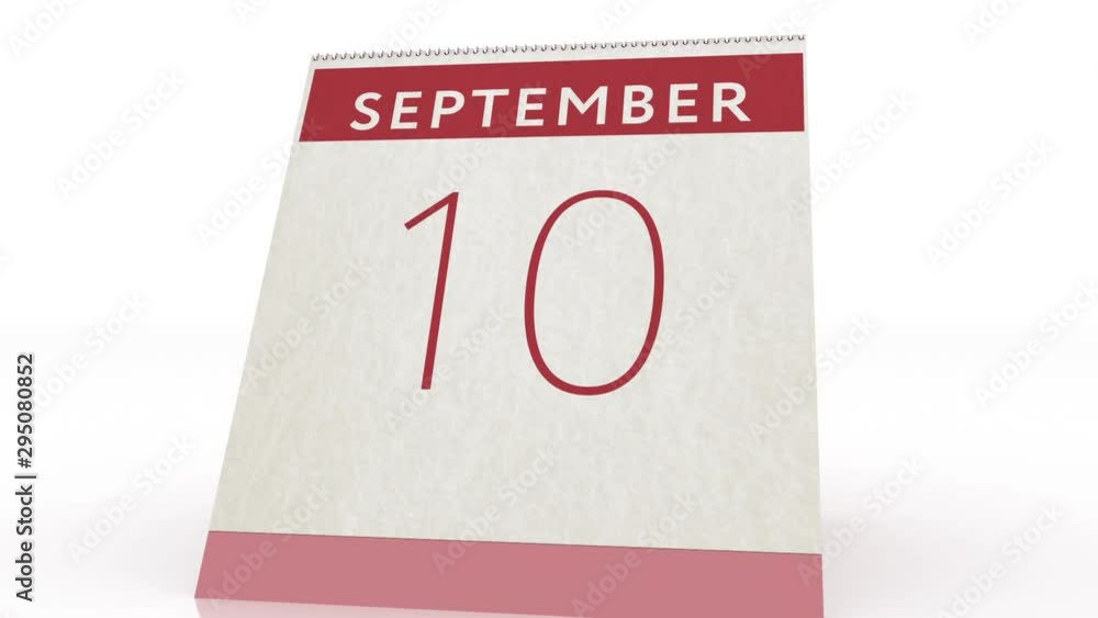 September 10 date. calendar change to September 10 animation September 10 date. calendar change to September 10 animation