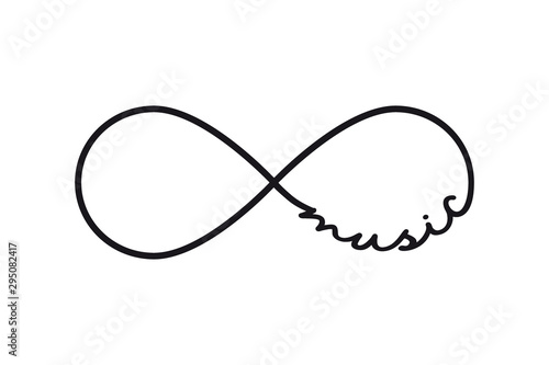 Music - infinity symbol. Repetition and unlimited cyclicity sign