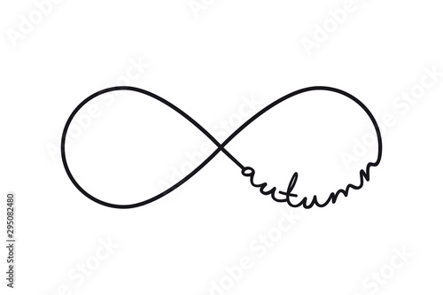 Autumn - infinity symbol. Repetition and unlimited cyclicity sign