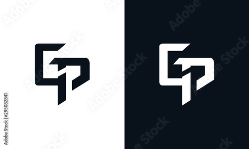 Modern abstract letter GP logo. This logo icon incorporate with two abstract shape in the creative process.