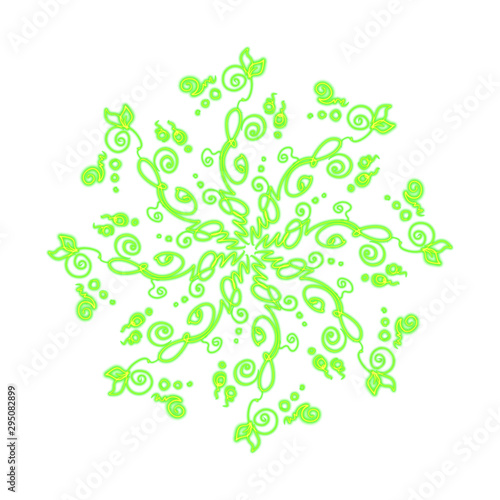 digital design of mandala oriental singh oriental pattern isolated background  art decor flame snow 