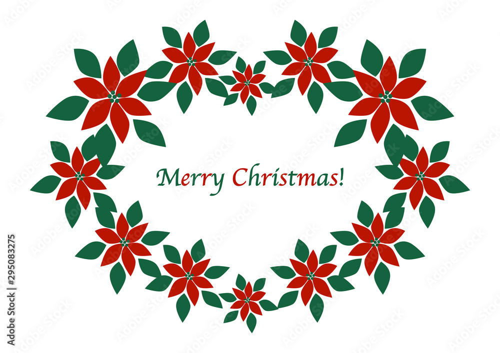 Merry Christmas クリスマス ポインセチア イラスト 花輪飾り Stock Vector Adobe Stock Merry Christmas クリスマス ポインセチア イラスト 花輪飾り Stock Vector Adobe Stock