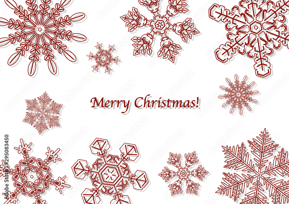 Merry Christmas クリスマス 雪の結晶 イラスト 赤 白バック Stock Vector Adobe Stock Merry Christmas クリスマス 雪の結晶 イラスト 赤 白バック Stock Vector Adobe Stock