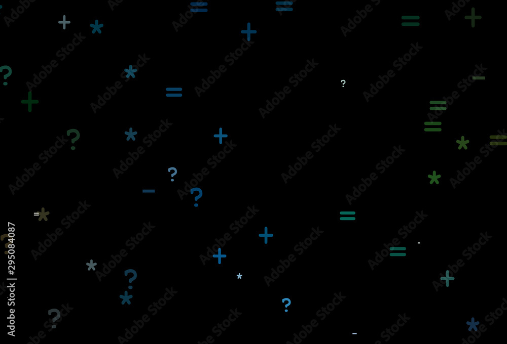 Dark Blue, Green vector template with math simbols. Dark Blue, Green vector template with math simbols.