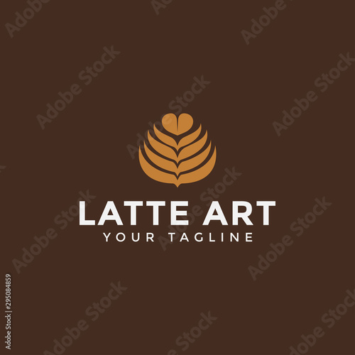 Latte Art Coffee Logo Design Template