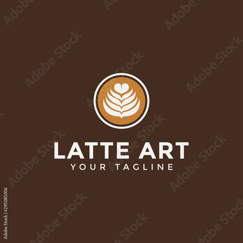 Latte Art Coffee Logo Design Template