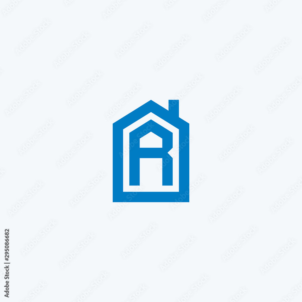 Initial letter R house logo icon design minimalist monogram building property real estate symbol concept vector Initial letter R house logo icon design minimalist monogram building property real estate symbol concept vector