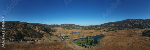 aerial panoramic view of a lake
